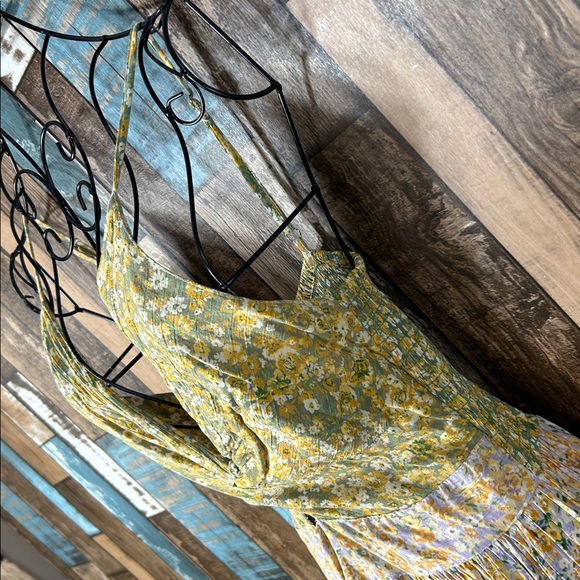 Angie Green and Yellow Textured patchwork Dress - Picture 7 of 16